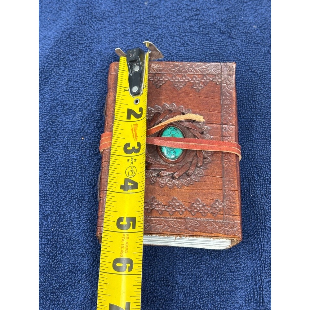 Handmade Leather Journal Notebook Diary Embossed Celtic Design Stone‎ - Picture 10 of 11